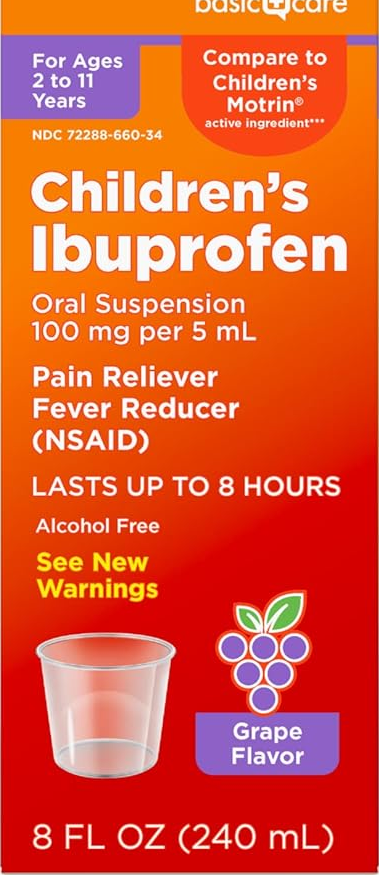 Amazon Basics Children's Ibuprofen Suspension 100 mg per 5 mL